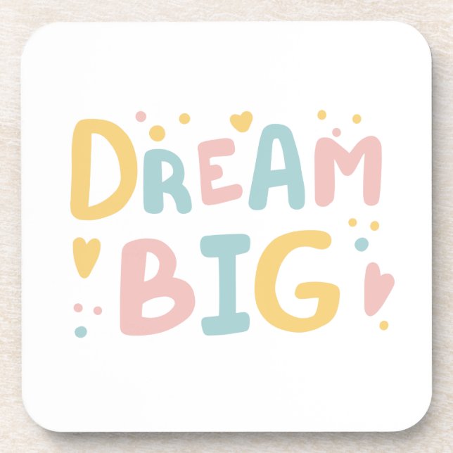 Porta-copo Dream Big Pastel Hearts (Frente)
