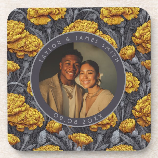 Porta-copo Dreamy Custom Carnation Flower Seasonal Wedding (Frente)