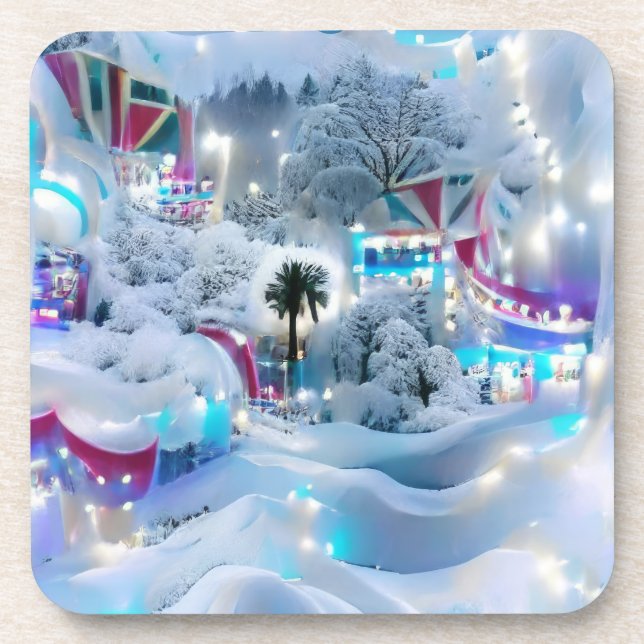 Porta-copo Dreamy Winter Wonderland Lights (Frente)