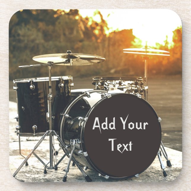 Porta-copo Drum Kit Drummer Rock Personalize Personalize (Frente)