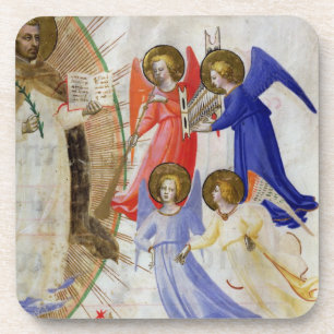 Porta-copo ds 558 f.67v St Dominic com quatro anjos musicais,