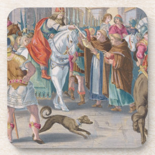 Porta-copo Duas monges apresentam os bichos-da-seda