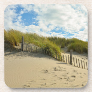 Porta-copo Dunas de areia com cerca de madeira