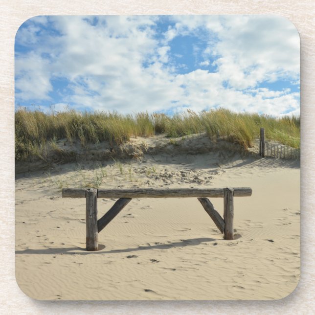 Porta-copo Dunas de areia com cerca de madeira (Frente)