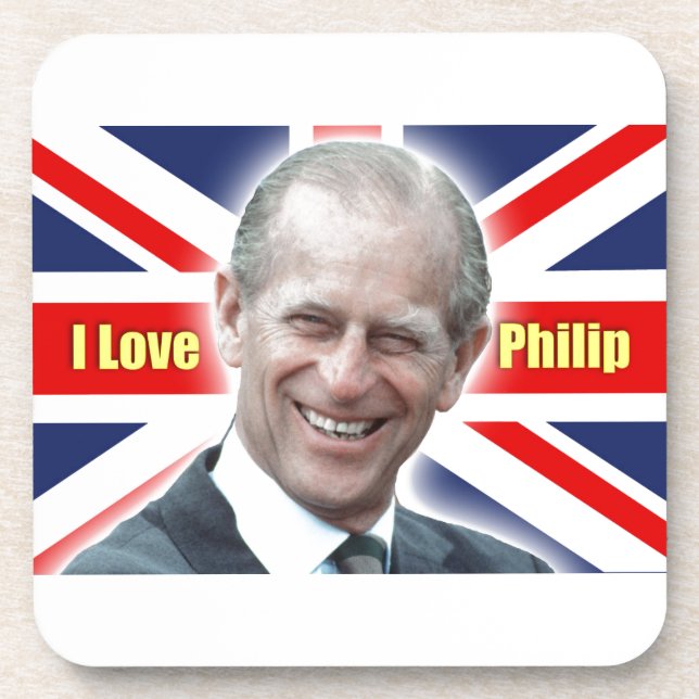 Porta-copo Duque de Einburgh - Eu amo Philip (Frente)