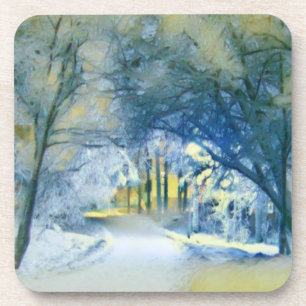 Porta-copo Duro de plástico azul de inverno