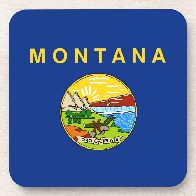 Porta-copo Duro de plástico com bandeira de Montana (Frente)