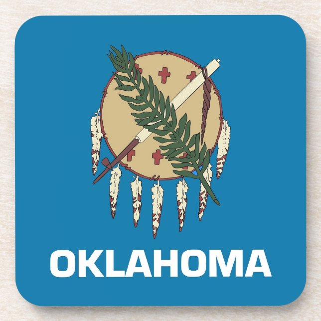 Porta-copo Duro de plástico com bandeira de Oklahoma, EUA (Frente)