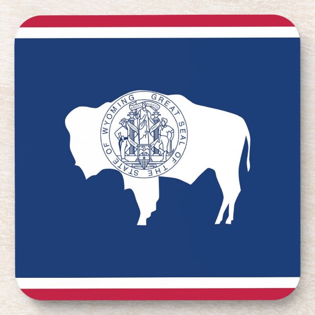 Porta-copo Duro de plástico com bandeira de Wyoming (Frente)