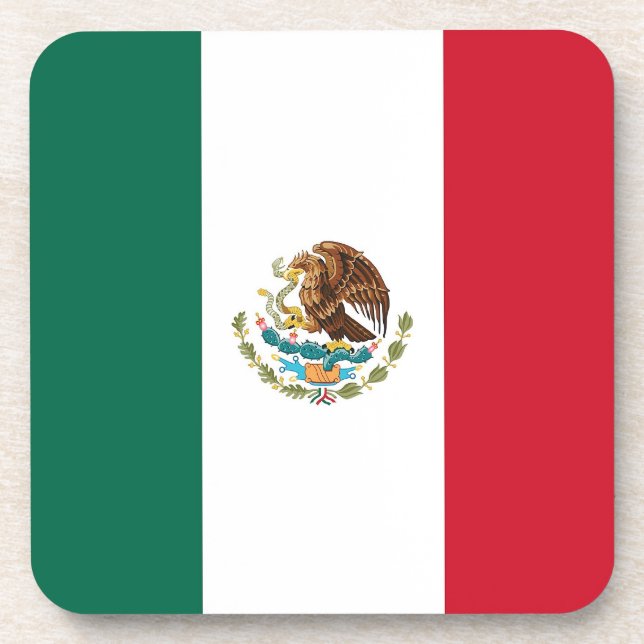 Porta-copo Duro de plástico com bandeira do México (Frente)