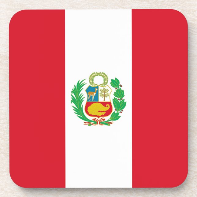 Porta-copo Duro de plástico com bandeira do Peru (Frente)