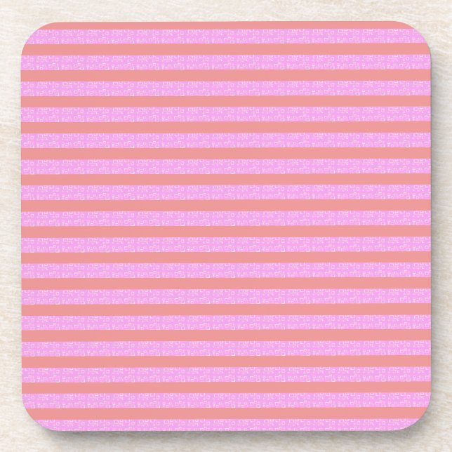Porta-copo Duro de plástico com tiras Geométricas Rosa (Frente)