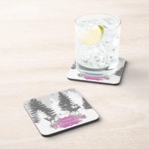 Porta-copo Duro de plástico Wonderland de inverno - Magenta