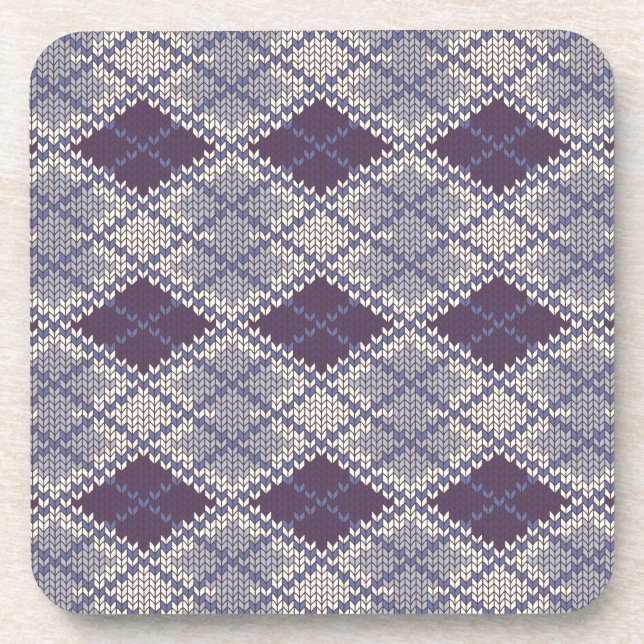 Porta-copo DURO PLUM ARGYLE KNIT Portas copos plásticas (Frente)