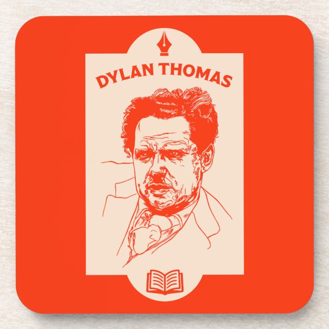Porta-copo Dylan Thomas Welsh Poet (Frente)