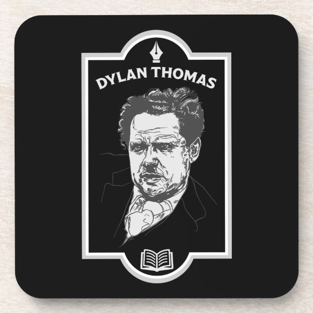 Porta-copo Dylan Thomas Welsh Poet (Frente)