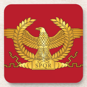 Porta-copo Eagle dourado romano no vermelho