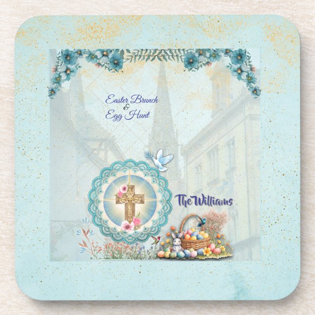 Porta-copo Easter Hard Plastic Coaster (Frente)