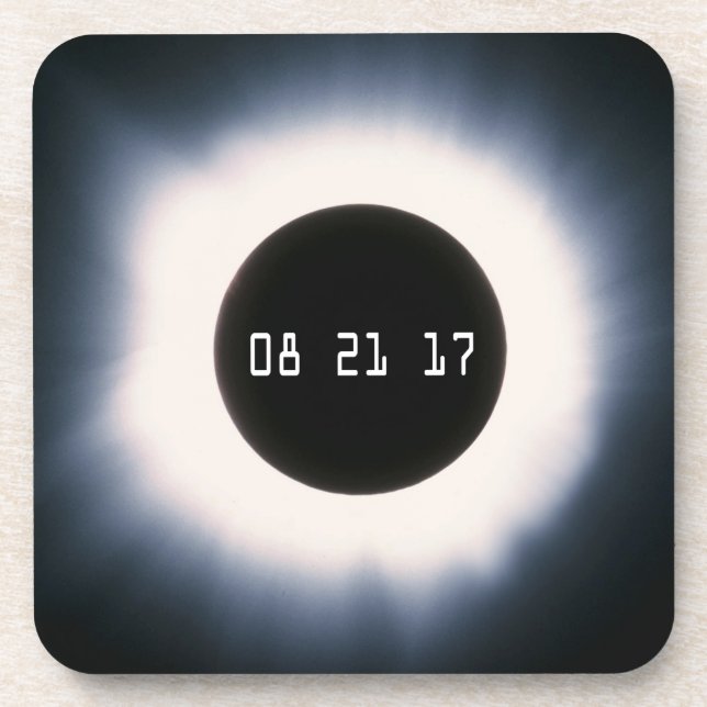 Porta-copo Eclipse Solar Total em Preto e Branco (Frente)