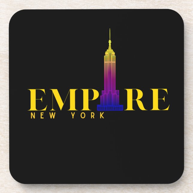 Porta-copo Edifício Empire State-Nova York-Dourado Vibrante (Frente)
