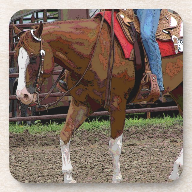 Porta-copo Efeito Cartoon de Cavalo Ocidental (Frente)