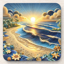 Porta-copo Efeito de Enfileiramento de Papel Tropical do Ocea