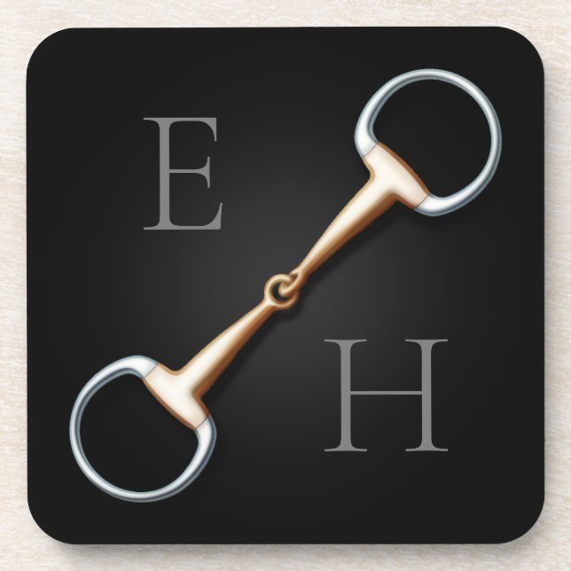 Porta-copo Eggbutt Snaffle Bit Monogramed Equestrian (Frente)