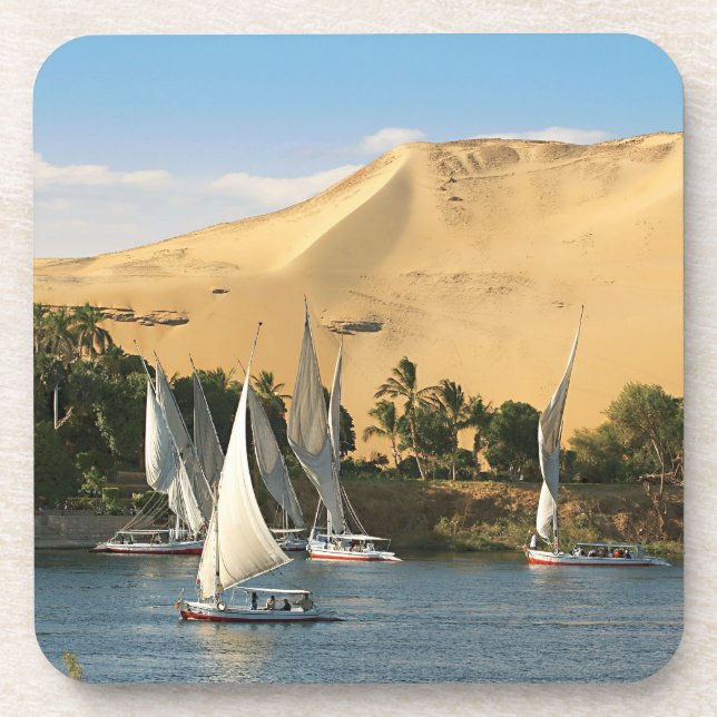 Porta-copo Egito, Aswan, Rio Nilo, embarcações de navegação F (Frente)
