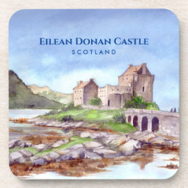 Porta-copo Eilean Donan Castle Scotland Watercolor Painting
