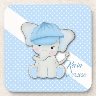 Porta-copo Elefante de desenho animado em fundo azul