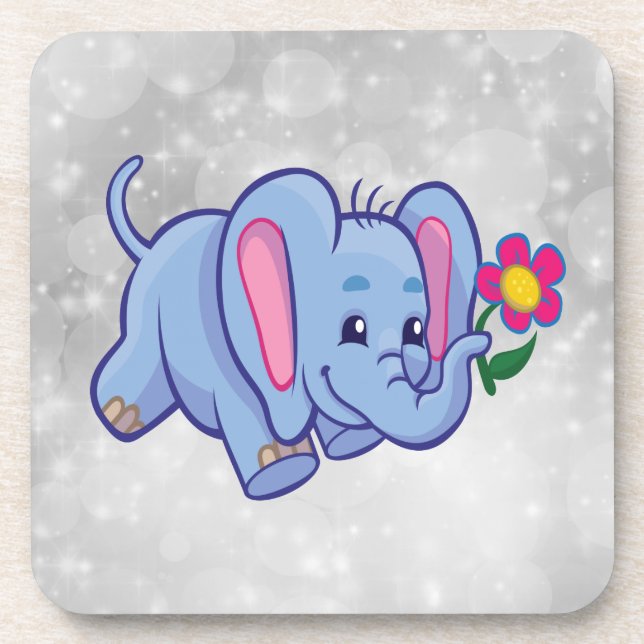 Porta-copo Elefante de desenho animado fofo (Frente)