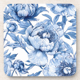 Porta-copo Elegant Botanical Blue Flowers Chic Floral Pattern