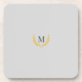 Porta-copo Elegant Equestrian Gold Wreath Monogram Wedding