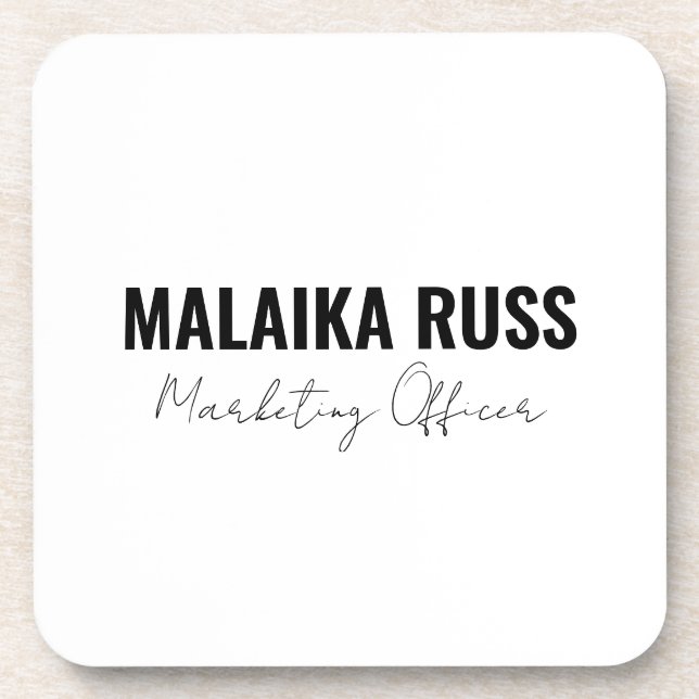Porta-copo Elegant Modern Minimalist Personalized Name Design (Frente)