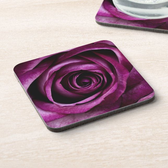 Porta-copo Elegant Purple Rose Close Up (Left Side)