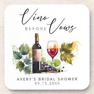 Porta-copo Elegant Vino antes dos Votos Aquarela Vinícola