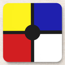 Porta-copo Elegante Abstrato Preto, Azul, Vermelho, Amarelo &