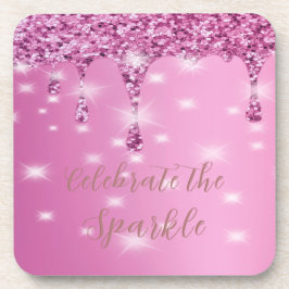 Porta-copo Elegante Brilho Rosa Quente com Gotejamento de Noi