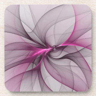 Porta-copo Elegante Caos Moderno, Abstrato, Arte Fractal Rosa