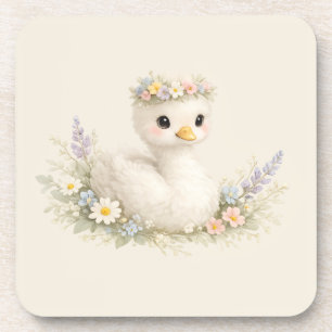 Porta-copo Elegante Cisne Bebê Flor Silvestre Papelaria Aquar