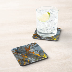 Porta-copo Elegante e Moderno Cinza e Dourado