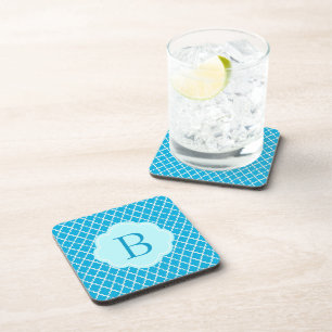 Porta-copo Elegante, moderno azul aqua brilhante trevo de qua