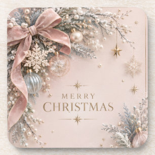 Porta-copo Elegante Natal Feminino, Estilo Rosa Pó