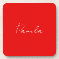 Elegante Nome Clássico Minimalista Vermelho Quente