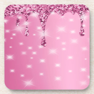 Porta-copo Elegante Pingente Brilhante Rosa Quente para Bebid