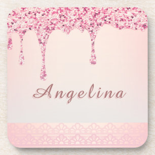 Porta-copo Elegante Pingente Brilho Glamour Base para Copos