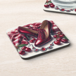 Porta-copo Elegante Red High Heels com Cereja