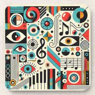 Porta-copo Elementos Musicais e Artísticos
