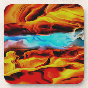 Porta-copo Elementos Quentes E Frio Abstrato De Pó Acrílico