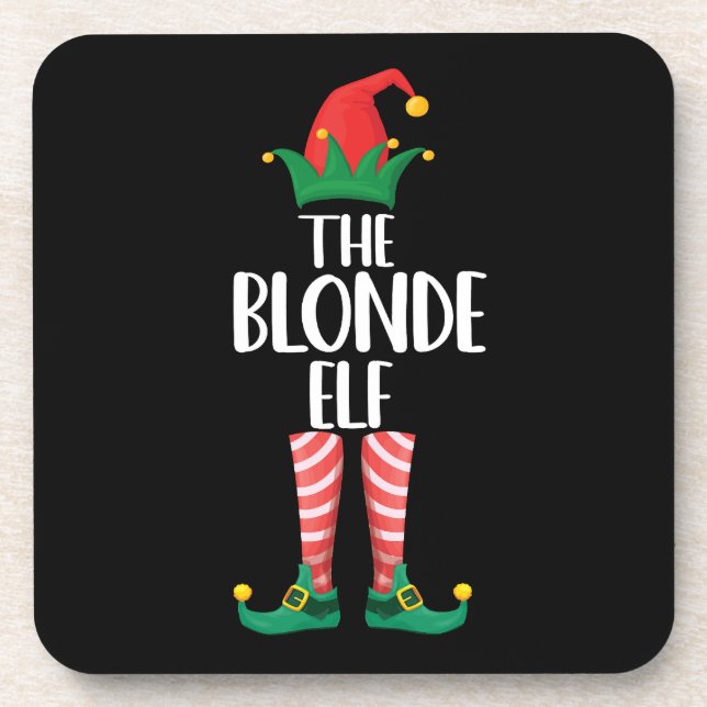 Porta-copo Elf da Festa de Natal Familiar da Blonde (Frente)